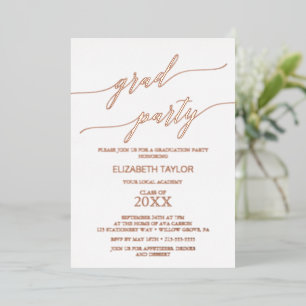 Elegant Rose Gold Foil Graduation Party Invitation