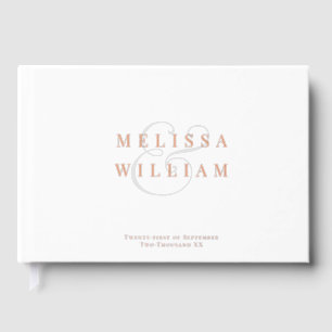 Elegant Rose Gold Foil Gray Ampersand Wedding Foil Guest Book