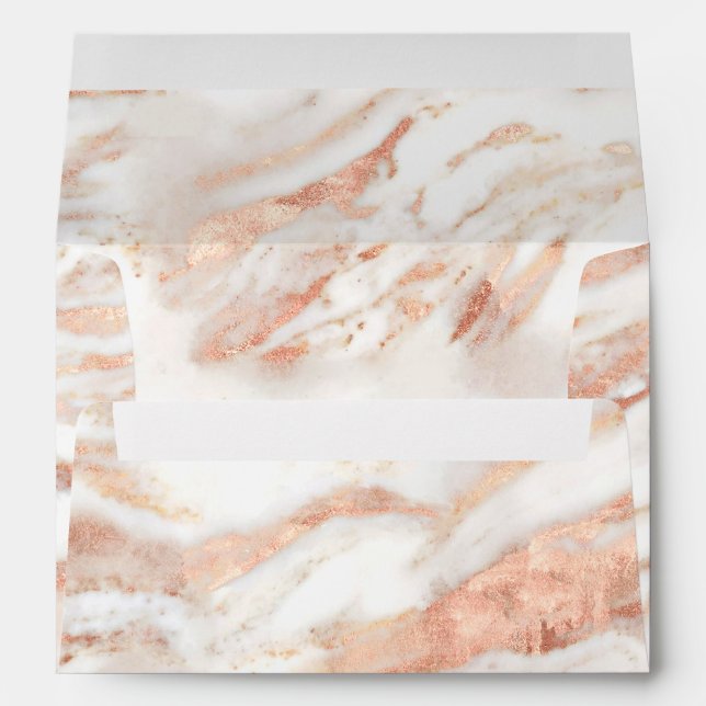 Elegant Rose Gold Foil Marble Envelope (Back (Bottom))