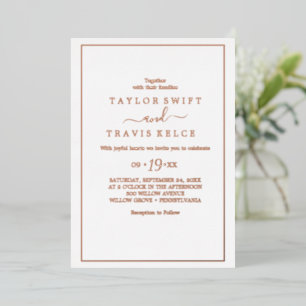 Elegant Rose Gold Foil Wedding  Invitation