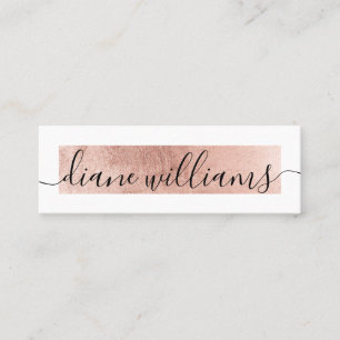 Elegant rose gold foil white modern event planner mini business card
