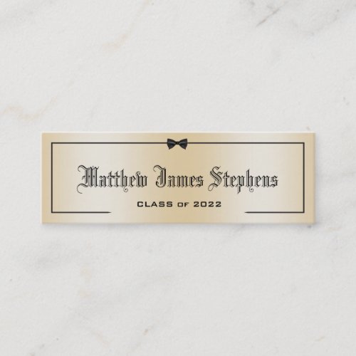 Elegant Rose Gold Formal Graduation Name Card 