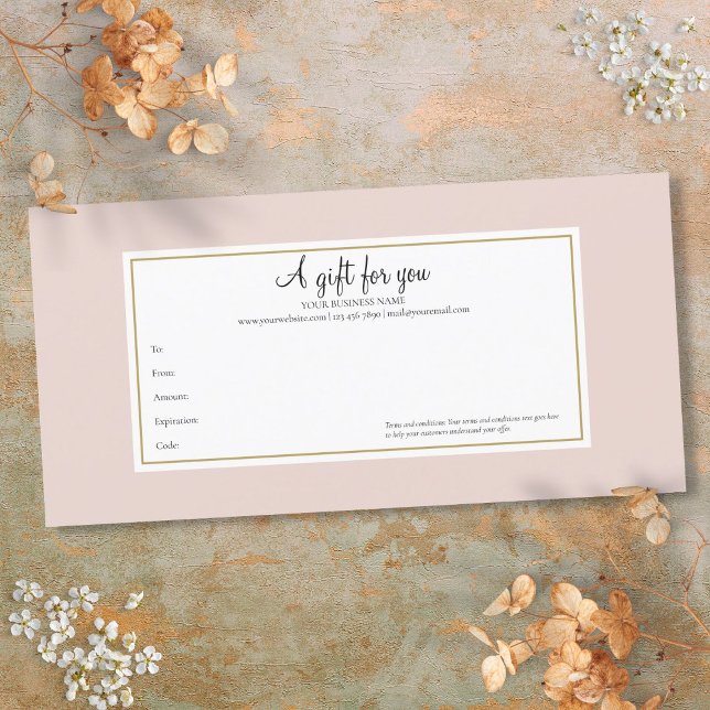 Elegant Rose Gold Gift Certificate (Elegant Rose Gold Gift Certificate)