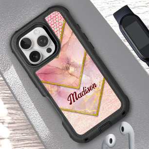 Elegant rose gold girly geometric Case-Mate iPhone 16 Pro Case