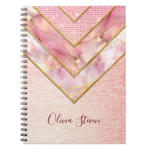 Elegant rose gold girly geometric sketchbook notebook