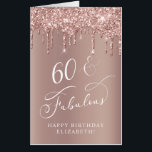 Elegant Rose Gold Glitter 60th Birthday Jumbo Card<br><div class="desc">Elegant keepsake jumbo card for her 60th birthday with rose gold faux glitter and "60 & Fabulous" in a chic calligraphy script. On the inside,  you can personalize your message,  with space for all of her friends,  family and guests at her birthday party to write a personal note.</div>