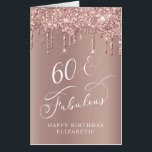 Elegant Rose Gold Glitter 60th Birthday Jumbo Card<br><div class="desc">Elegant keepsake jumbo card for her 60th birthday with rose gold faux glitter and "60 & Fabulous" in a chic calligraphy script. On the inside,  you can personalize your message,  with space for all of her friends,  family and guests at her birthday party to write a personal note.</div>