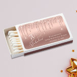 Elegant Rose Gold Glitter 70th Birthday Party Matchboxes<br><div class="desc">Elegant and chic 70th birthday party favors featuring "70 & Fabulous" in a stylish white script against a rose gold background with rose gold faux glitter. You can personalize with her name and the party date.</div>
