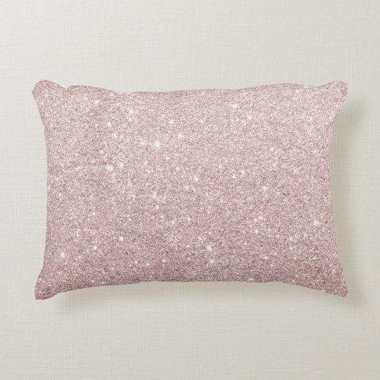 elegant rose gold glitter accent pillow