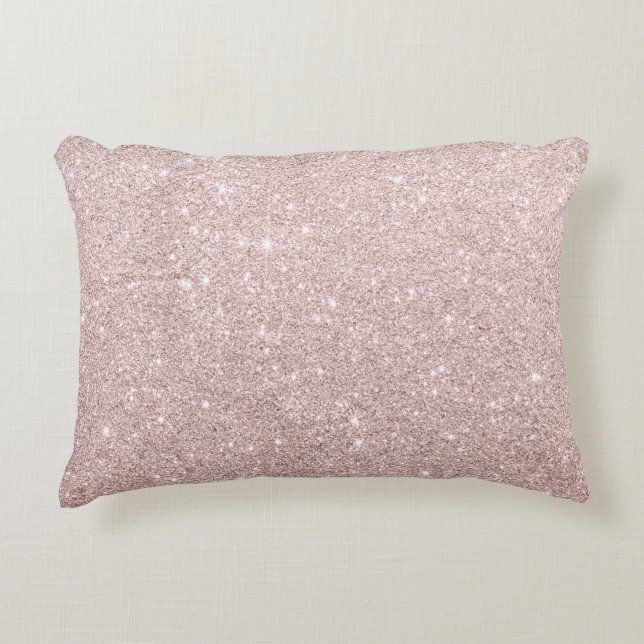elegant rose gold glitter accent pillow (Front)