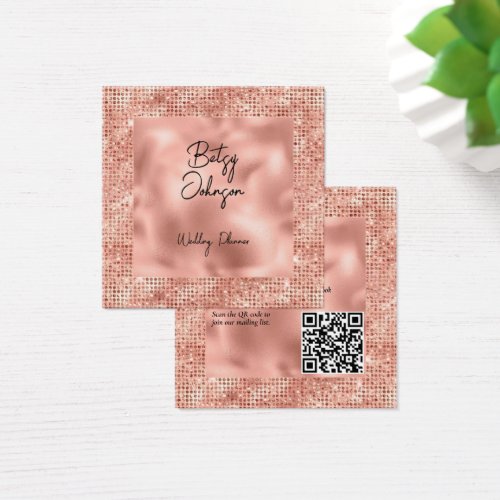 Elegant Rose Gold Glitter and Foil Business Card