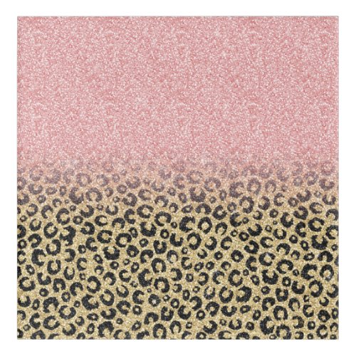 Elegant Rose Gold Glitter Black Leopard Print Acrylic Print