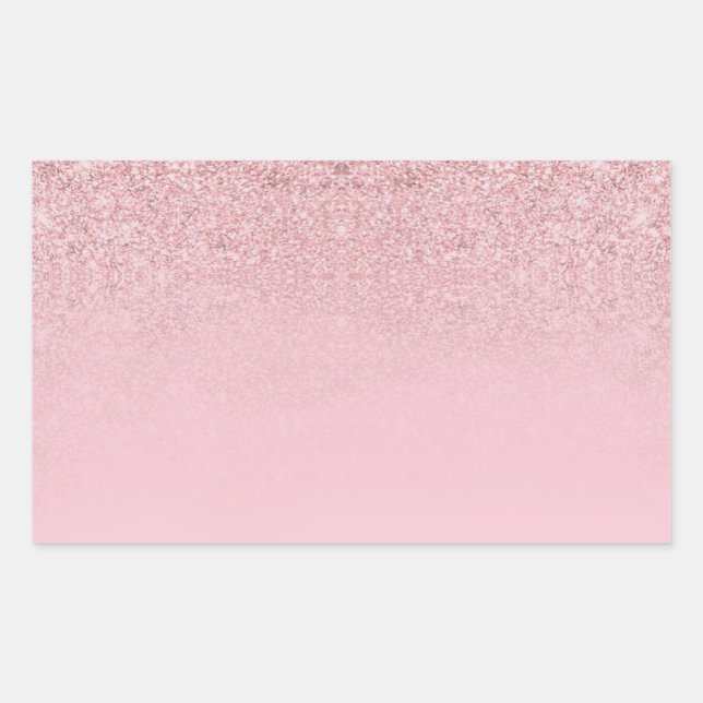 Elegant Rose Gold Glitter Blank Template Modern Rectangular Sticker (Front)