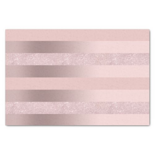 Elegant rose gold glitter  blush pink stripe tissue paper