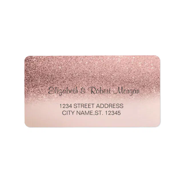 Elegant Rose Gold Glitter Bokeh Ombre Label | Zazzle