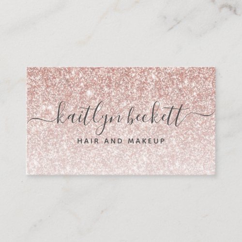 Elegant Rose Gold Glitter Business Card