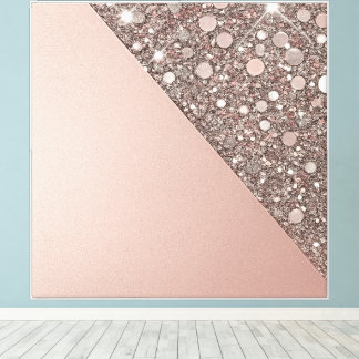 Elegant Rose Gold Glitter  Canvas Print