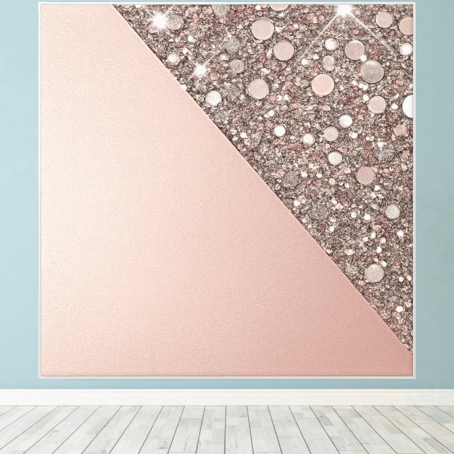 Elegant Rose Gold Glitter  Canvas Print (Insitu(Wood Floor))