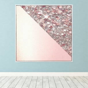 Elegant Rose Gold Glitter  Canvas Print