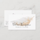 Elegant rose gold glitter chic gray feather modern business card (Front/Back)