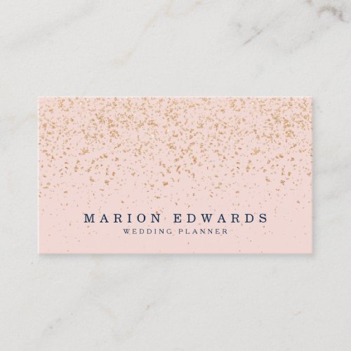 Elegant rose gold glitter confetti blush pink blue business card