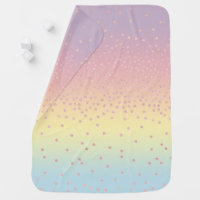 Elegant rose gold glitter confetti dots gradient baby blanket