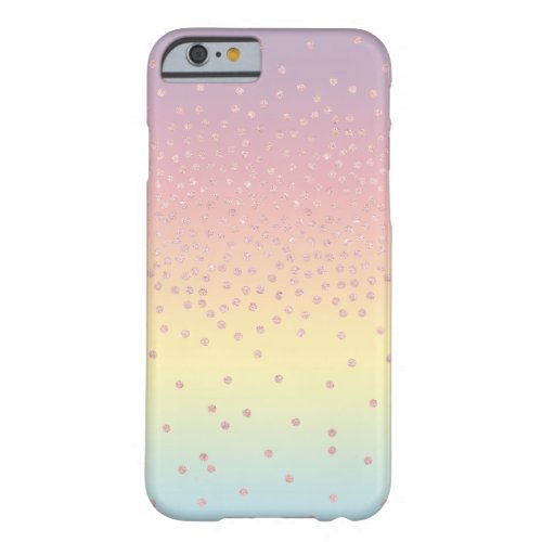 Elegant rose gold glitter confetti dots gradient barely there iPhone 6 case
