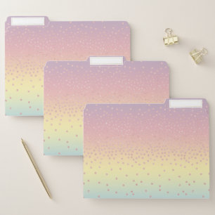 Elegant rose gold glitter confetti dots gradient file folder