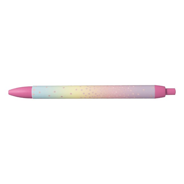 Elegant rose gold glitter confetti dots gradient pen (Front)