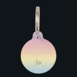 Elegant rose gold glitter confetti dots gradient pet ID tag<br><div class="desc">Modern and colorful design featuring faux rose gold glitter dots on a gradient background.</div>