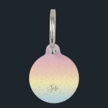 Elegant rose gold glitter confetti dots gradient pet ID tag<br><div class="desc">Modern and colorful design featuring faux rose gold glitter dots on a gradient background.</div>