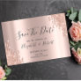 Elegant Rose Gold Glitter Drips Save The Date