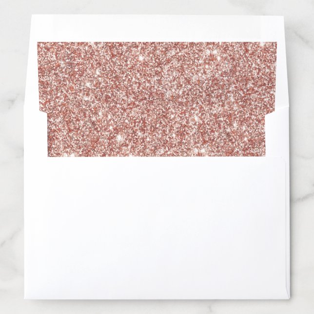 Elegant Rose Gold Glitter Effect Envelope Liner (In Envelope)