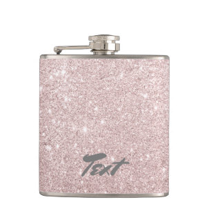 elegant rose gold glitter flask
