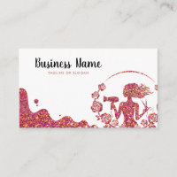 Elegant Rose Gold Glitter Floral Hairdresser