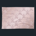 Elegant Rose Gold Glitter Gingerbread Man Pattern Kitchen Towel<br><div class="desc">Christmas Gingerbread Man Pattern in faux rose gold glitter</div>