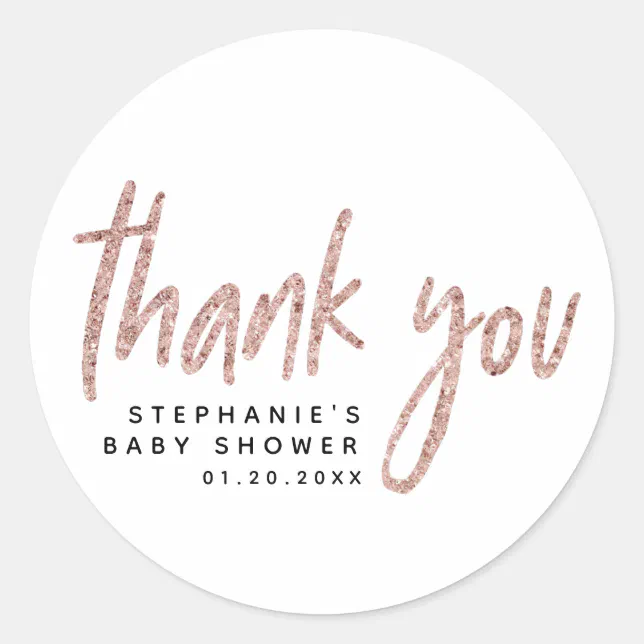 thumbnail image 2 of It's A Girl Gold Glitter Crown Round Sticker Labels – Personalized Baby Shower Favors (Made In USA) 2 of 3