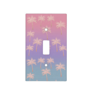 Elegant rose gold glitter gradient palm pattern light switch cover