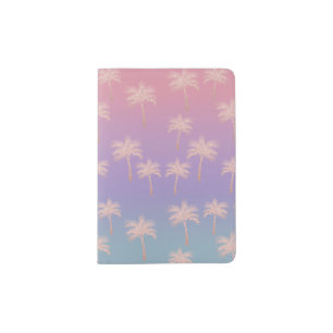 Elegant rose gold glitter gradient palm pattern passport holder
