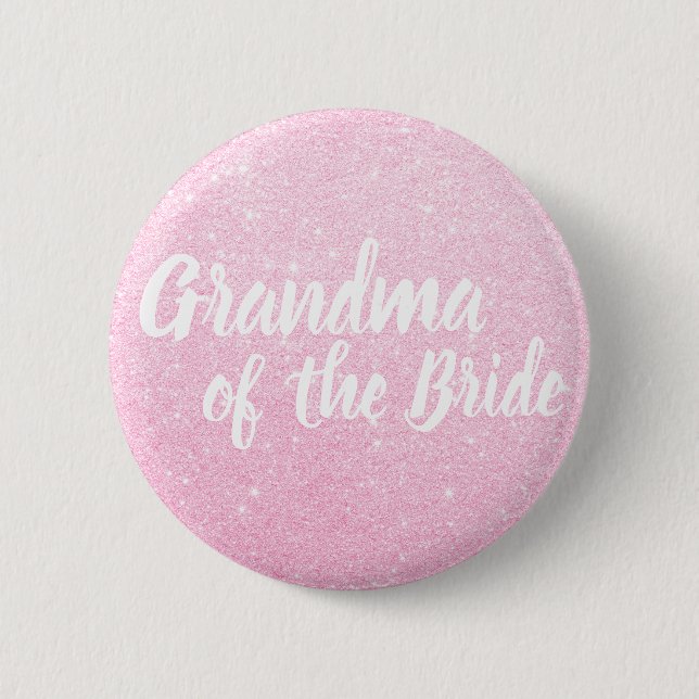 Elegant rose gold glitter grandma of the bride button (Front)