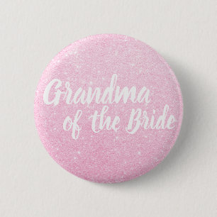 Elegant rose gold glitter grandma of the bride button