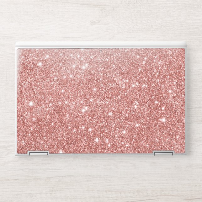 Elegant rose gold glitter  HP laptop skin (Front)