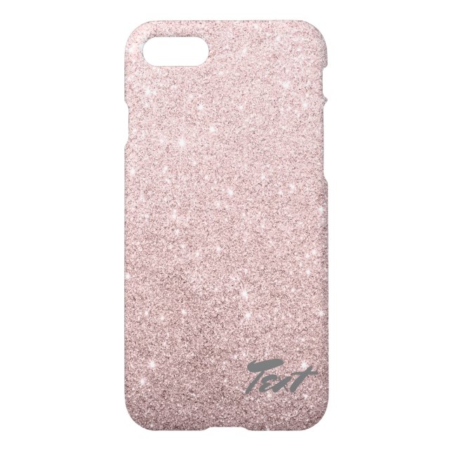 elegant rose gold glitter iPhone case (Back)