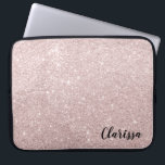 elegant rose gold glitter laptop sleeve<br><div class="desc">Minimalist,  modern and stylish design representing faux rose gold glitter. This beautiful and feminine print,  with its simple yet stunning effect,  is perfect for the contemporary young women. Impress with unique and elegant gift or just treat yourself.</div>