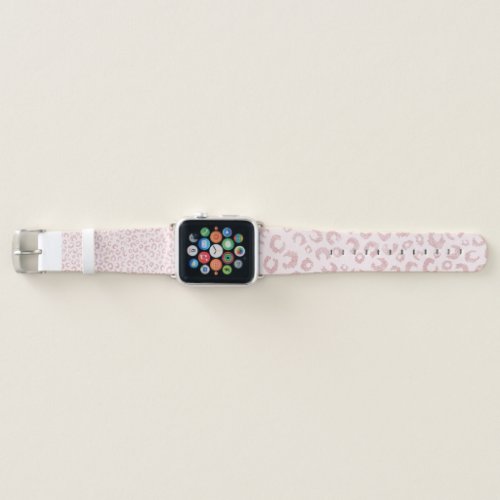 Elegant Rose Gold Glitter Leopard Pattern Apple Watch Band