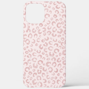 Elegant Rose Gold Glitter Leopard Pattern iPhone 12 Pro Max Case