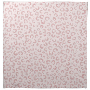 Elegant Rose Gold Glitter Leopard Pattern Cloth Napkin