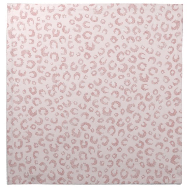 Elegant Rose Gold Glitter Leopard Pattern Cloth Napkin (Front)