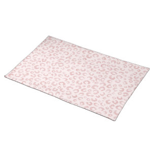 Elegant Rose Gold Glitter Leopard Pattern Cloth Placemat