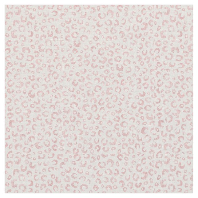 Elegant Rose Gold Glitter Leopard Pattern Fabric (Close Up)